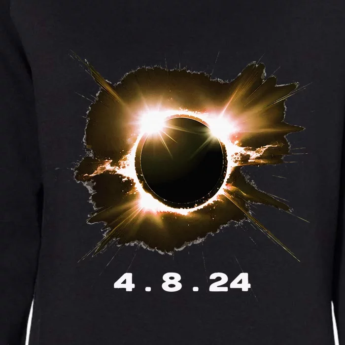 Solar Eclipse 4.8.24 Totality Event 2024 Souvenir Womens California Wash Sweatshirt