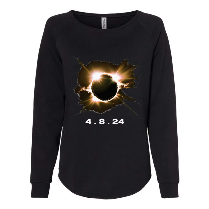 Solar Eclipse 4.8.24 Totality Event 2024 Souvenir Womens California Wash Sweatshirt