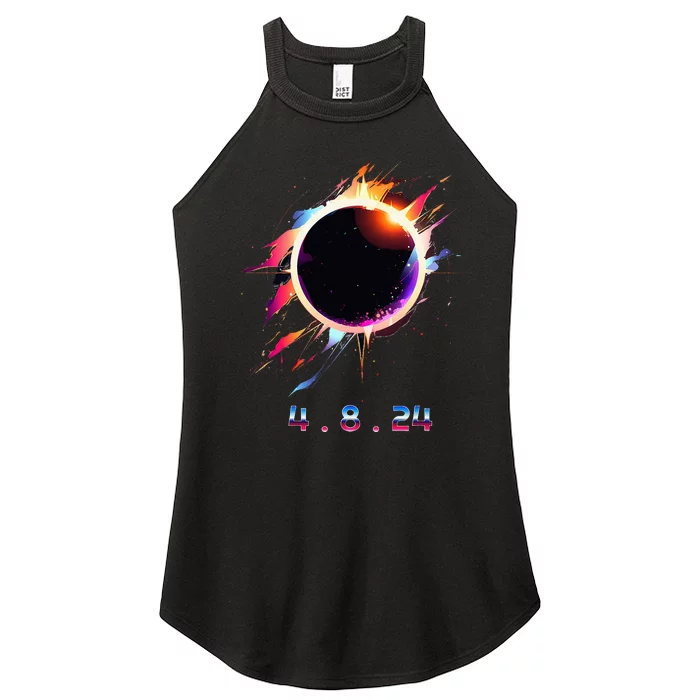 Solar Eclipse 4.8.24 Totality Event 2024 Souvenir Women’s Perfect Tri Rocker Tank