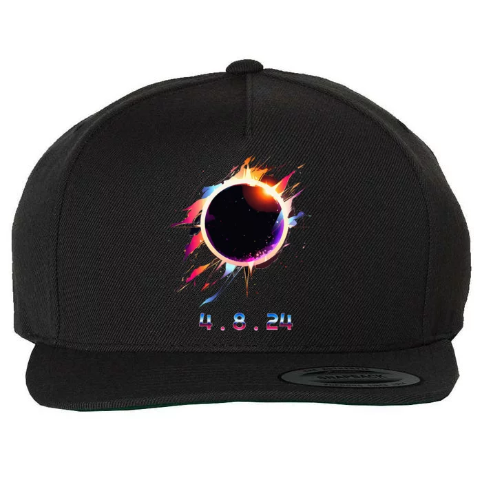 Solar Eclipse 4.8.24 Totality Event 2024 Souvenir Wool Snapback Cap