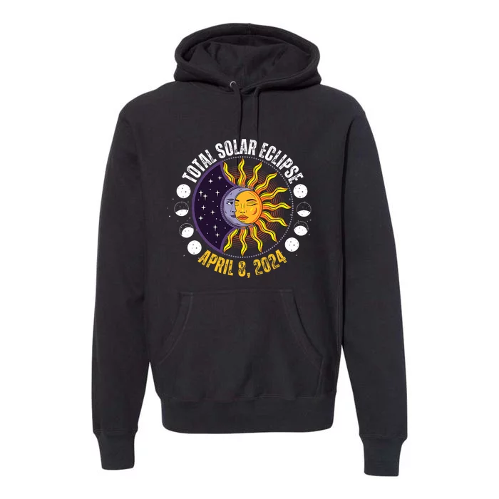 Solar Eclipse 842024 Eclipse With Sun Crescent Moon Premium Hoodie