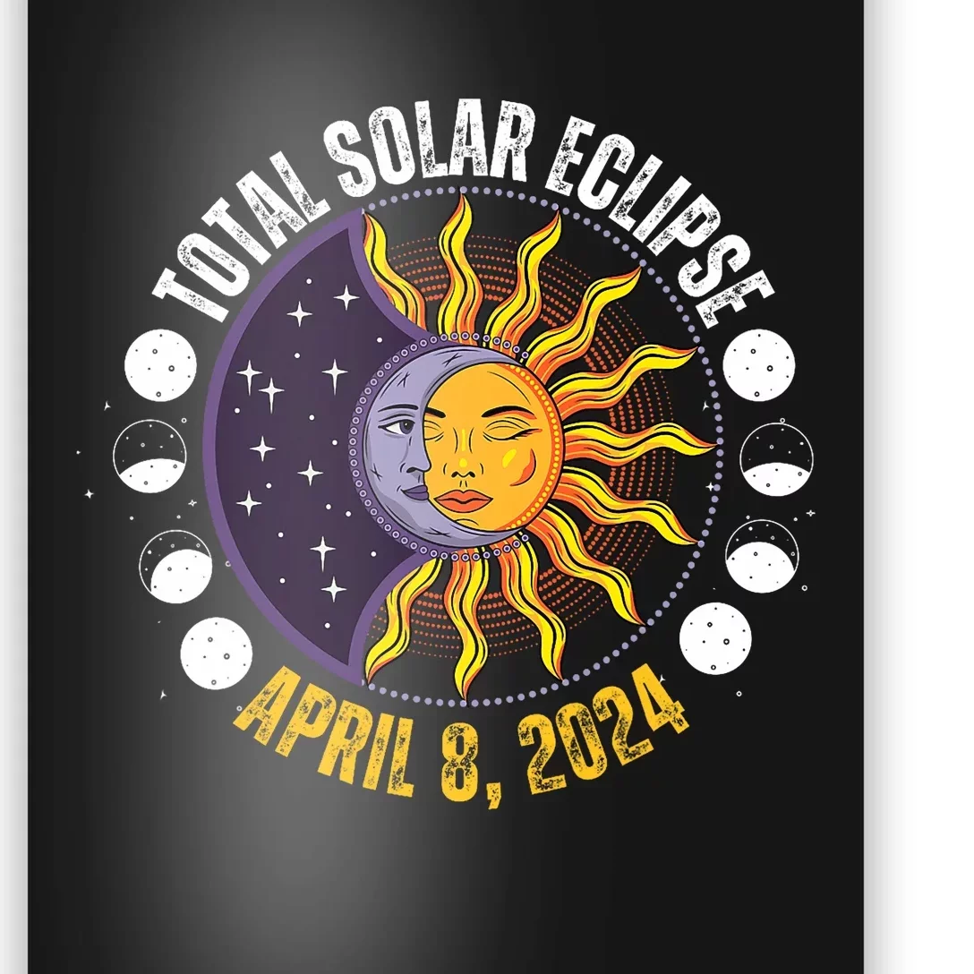 Solar Eclipse 842024 Eclipse With Sun Crescent Moon Poster