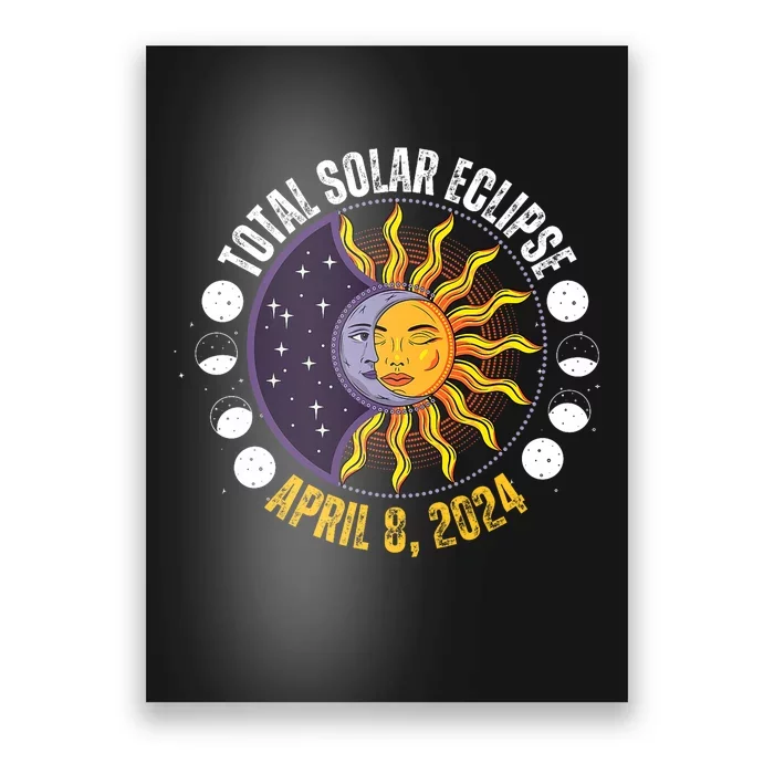 Solar Eclipse 842024 Eclipse With Sun Crescent Moon Poster