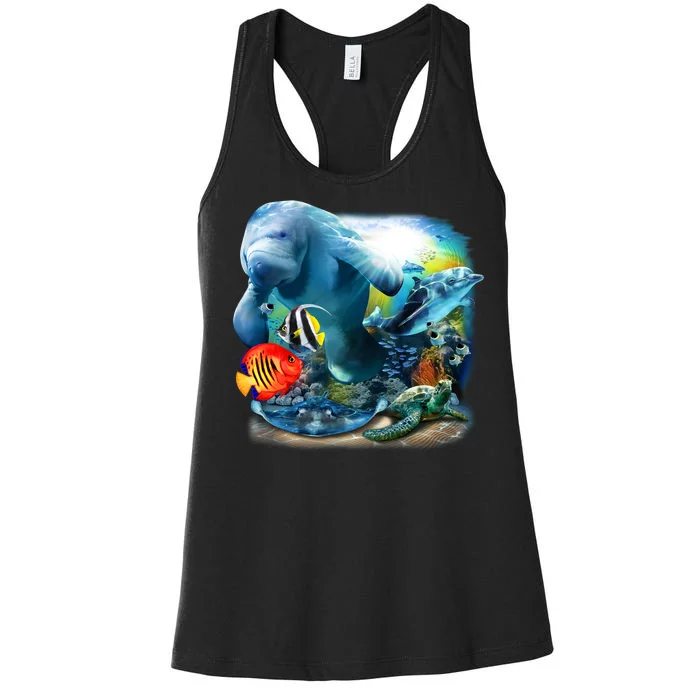 Sea Life - Classic Collage Women's Racerback Tank