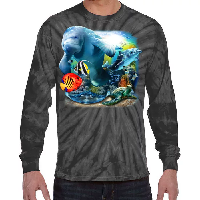 Sea Life - Classic Collage Tie-Dye Long Sleeve Shirt