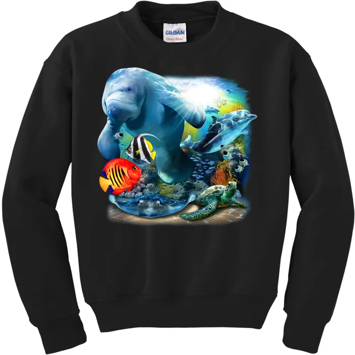 Sea Life - Classic Collage Kids Sweatshirt