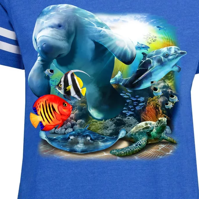 Sea Life - Classic Collage Enza Ladies Jersey Football T-Shirt