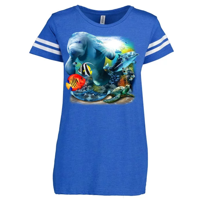 Sea Life - Classic Collage Enza Ladies Jersey Football T-Shirt