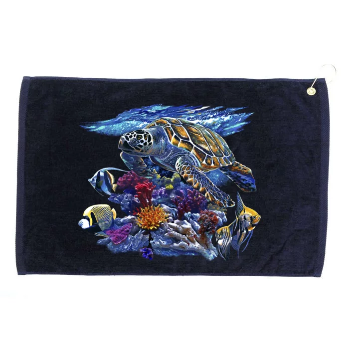 Sea Turtle Life Grommeted Golf Towel