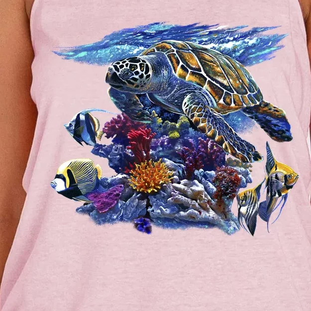 Sea Turtle Life Women's Knotted Racerback Tank