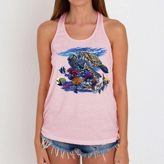 Sea Turtle Life Women's Knotted Racerback Tank