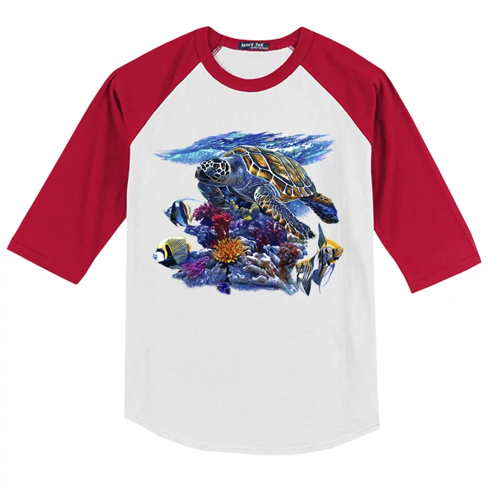 Sea Turtle Life Kids Colorblock Raglan Jersey