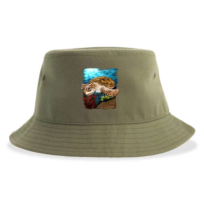 Sea Turtle Ocean Sustainable Bucket Hat