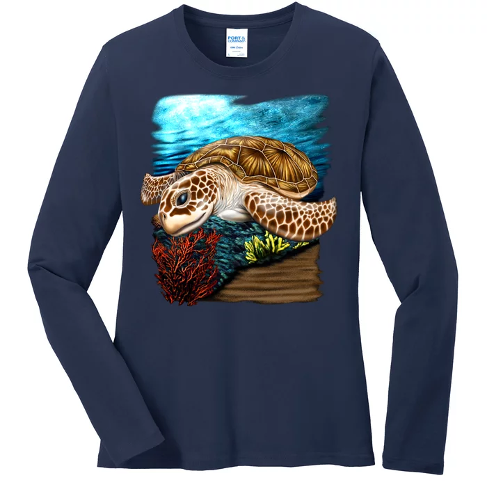 Sea Turtle Ocean Ladies Long Sleeve Shirt