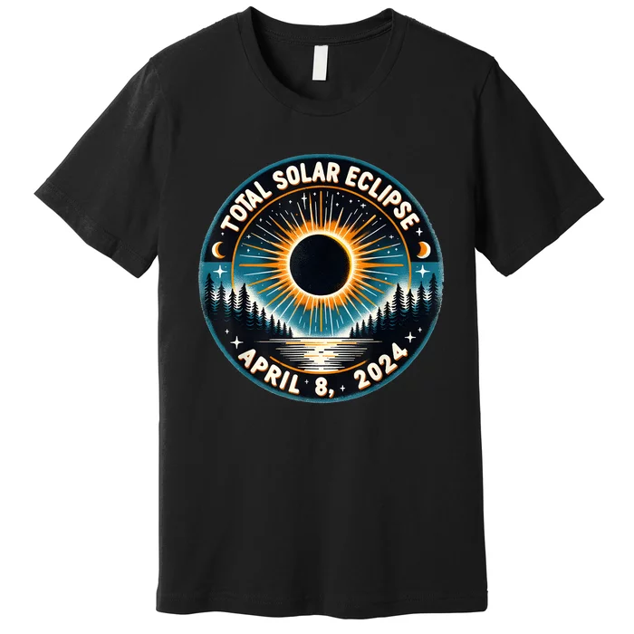 Solar Eclipse Astronomy Vintage 2024 Solar Eclipse Premium T-Shirt