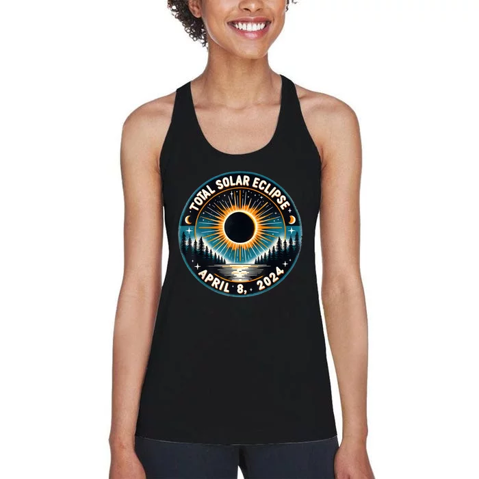 Solar Eclipse Astronomy Vintage 2024 Solar Eclipse Women's Racerback Tank