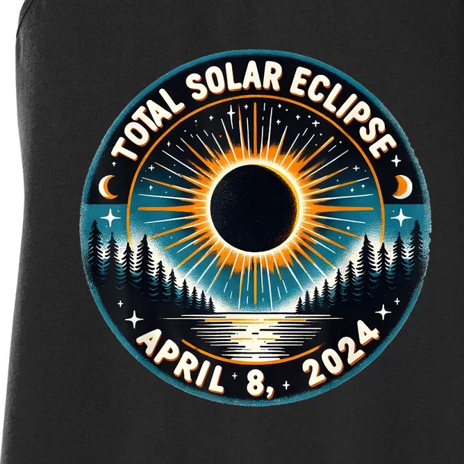 Solar Eclipse Astronomy Vintage 2024 Solar Eclipse Women's Racerback Tank