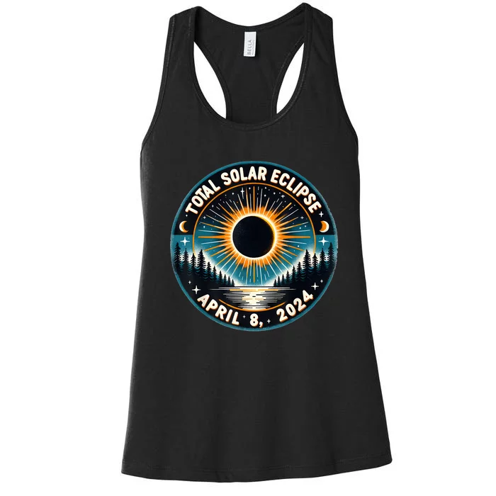 Solar Eclipse Astronomy Vintage 2024 Solar Eclipse Women's Racerback Tank