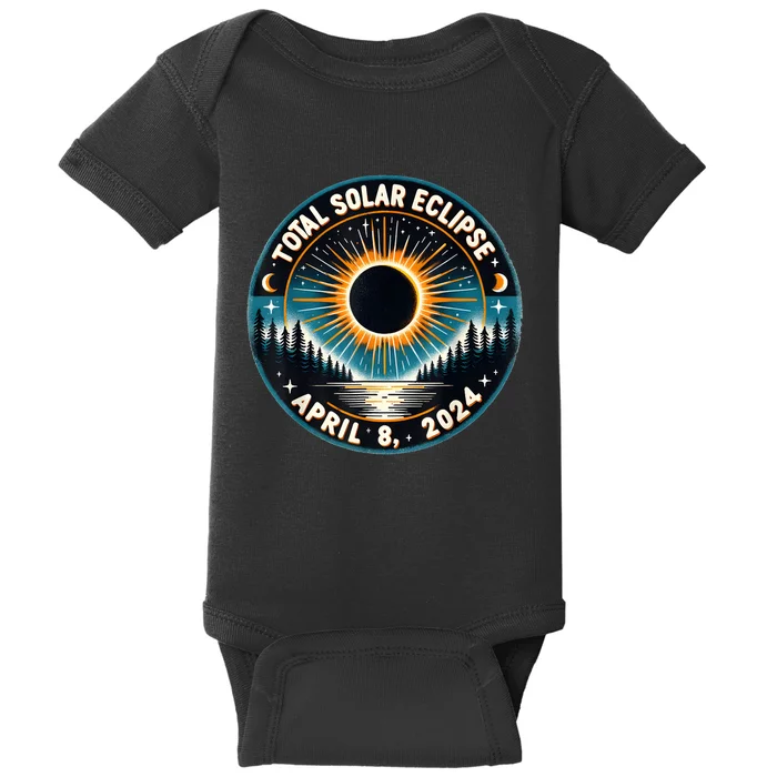 Solar Eclipse Astronomy Vintage 2024 Solar Eclipse Baby Bodysuit