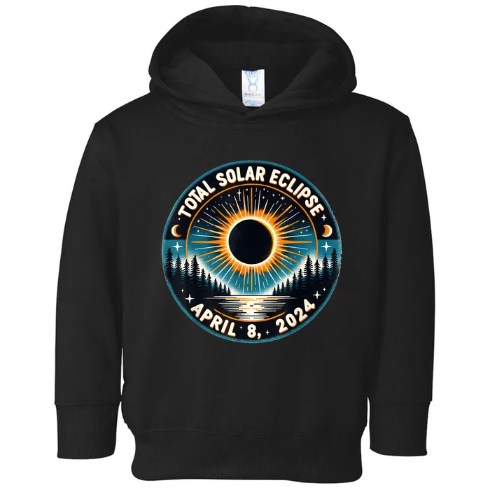 Solar Eclipse Astronomy Vintage 2024 Solar Eclipse Toddler Hoodie