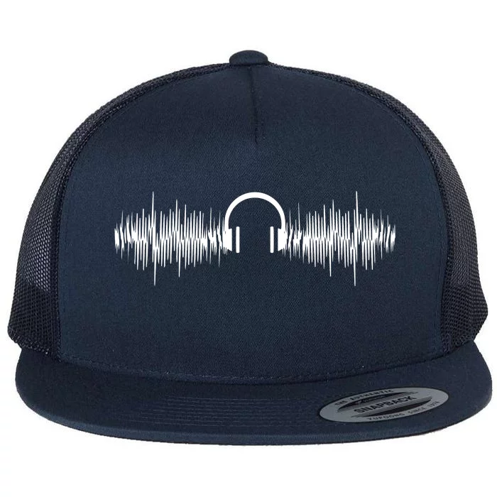 Sound Engineer Audio Wave Audio Engineer Music Lover Gift Flat Bill Trucker Hat