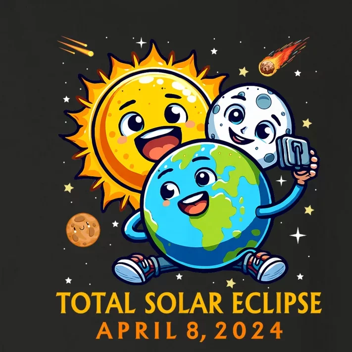 Solar Eclipse April 8 2024 Cute Earth Sun Moon Selfie Space Toddler Long Sleeve Shirt