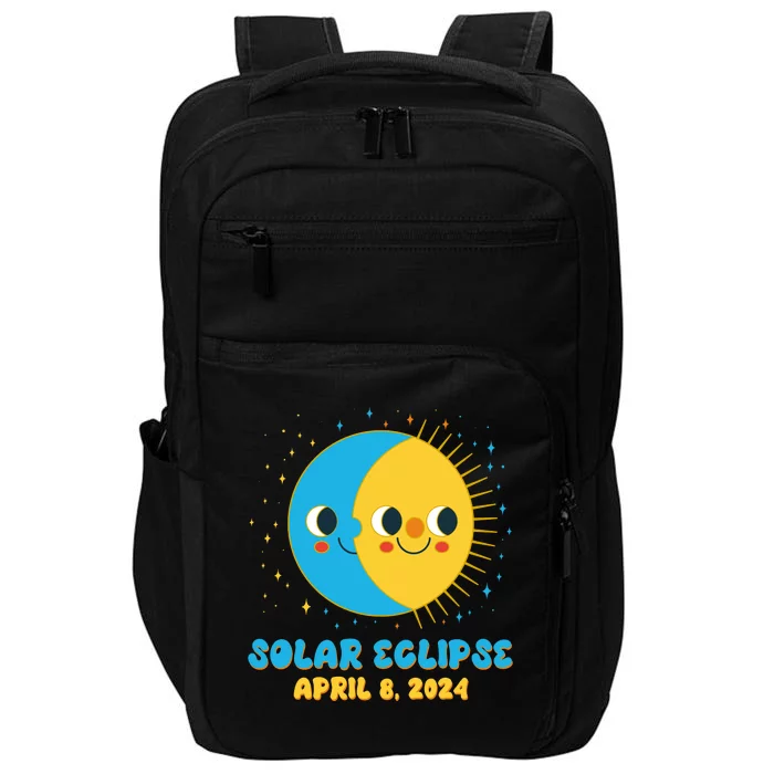 Solar Eclipse April 8 2024 Cute Moon And Sun Impact Tech Backpack