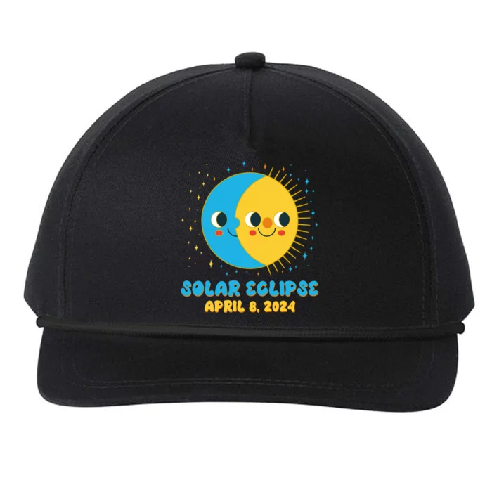 Solar Eclipse April 8 2024 Cute Moon And Sun Snapback Five-Panel Rope Hat