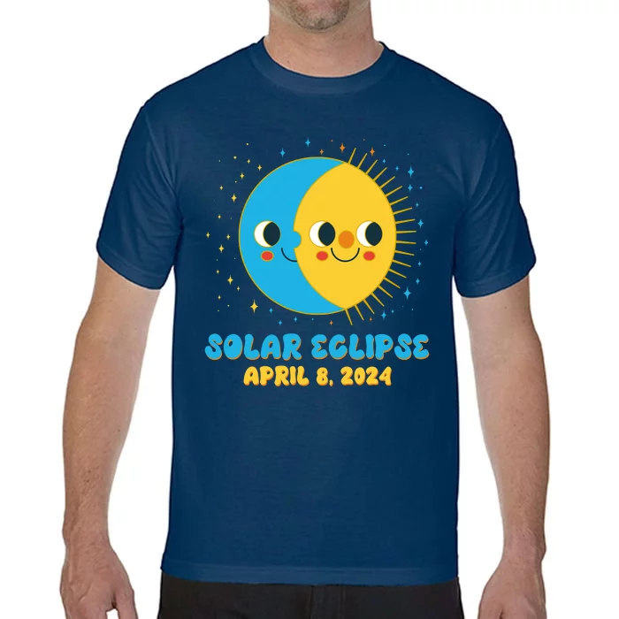 Solar Eclipse April 8 2024 Cute Moon And Sun Comfort Colors T-Shirt