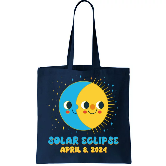 Solar Eclipse April 8 2024 Cute Moon And Sun Tote Bag