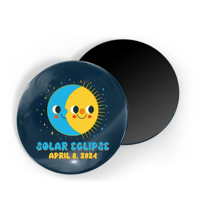 Solar Eclipse April 8 2024 Cute Moon And Sun Magnet