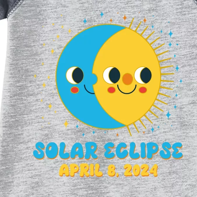 Solar Eclipse April 8 2024 Cute Moon And Sun Infant Baby Jersey Bodysuit