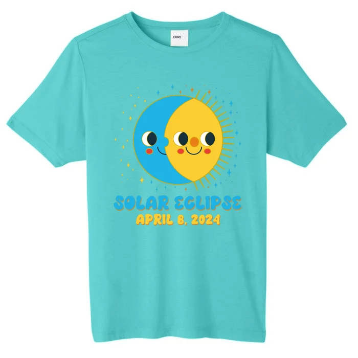 Solar Eclipse April 8 2024 Cute Moon And Sun ChromaSoft Performance T-Shirt