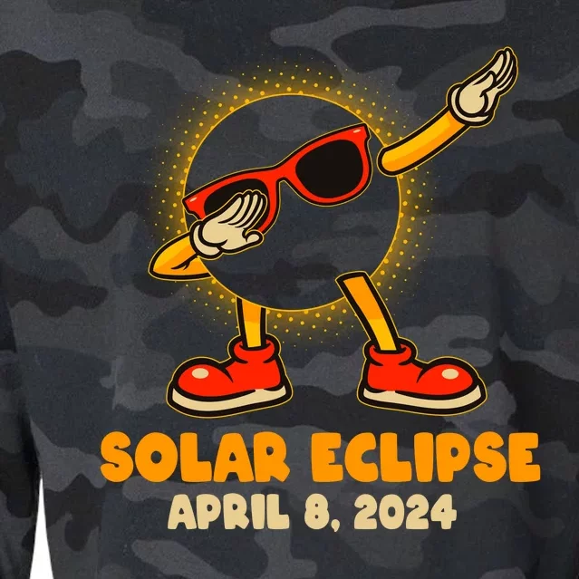 Solar Eclipse April 8 2024 Dabbing Sun Cropped Pullover Crew