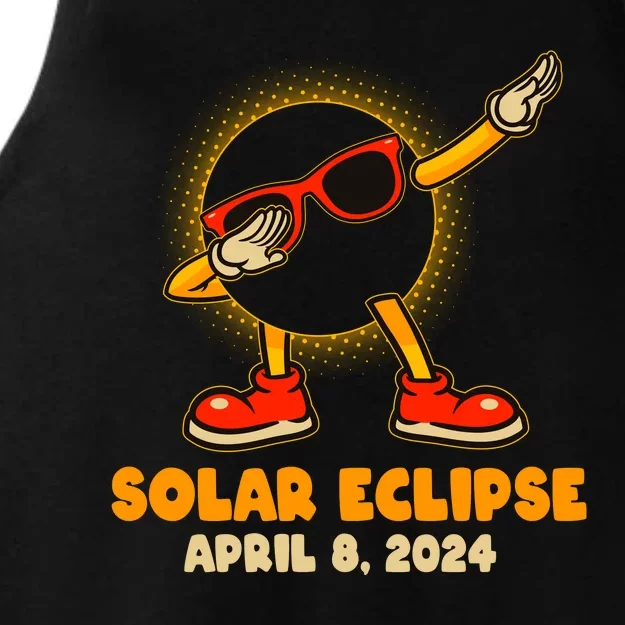 Solar Eclipse April 8 2024 Dabbing Sun Ladies Tri-Blend Wicking Tank