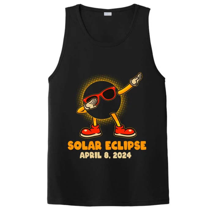 Solar Eclipse April 8 2024 Dabbing Sun Performance Tank