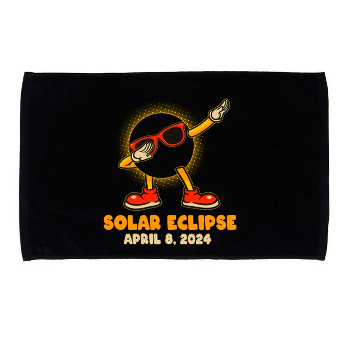 Solar Eclipse April 8 2024 Dabbing Sun Microfiber Hand Towel