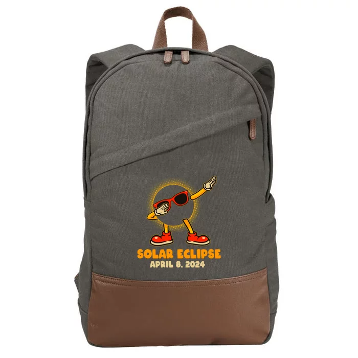 Solar Eclipse April 8 2024 Dabbing Sun Cotton Canvas Backpack