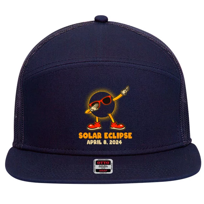 Solar Eclipse April 8 2024 Dabbing Sun 7 Panel Mesh Trucker Snapback Hat