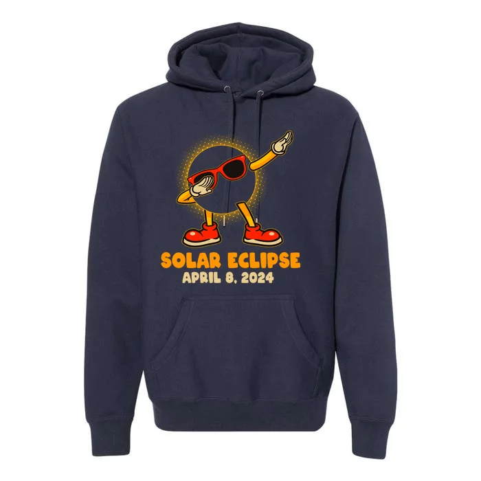 Solar Eclipse April 8 2024 Dabbing Sun Premium Hoodie