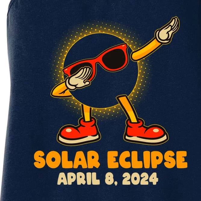 Solar Eclipse April 8 2024 Dabbing Sun Women's Racerback Tank