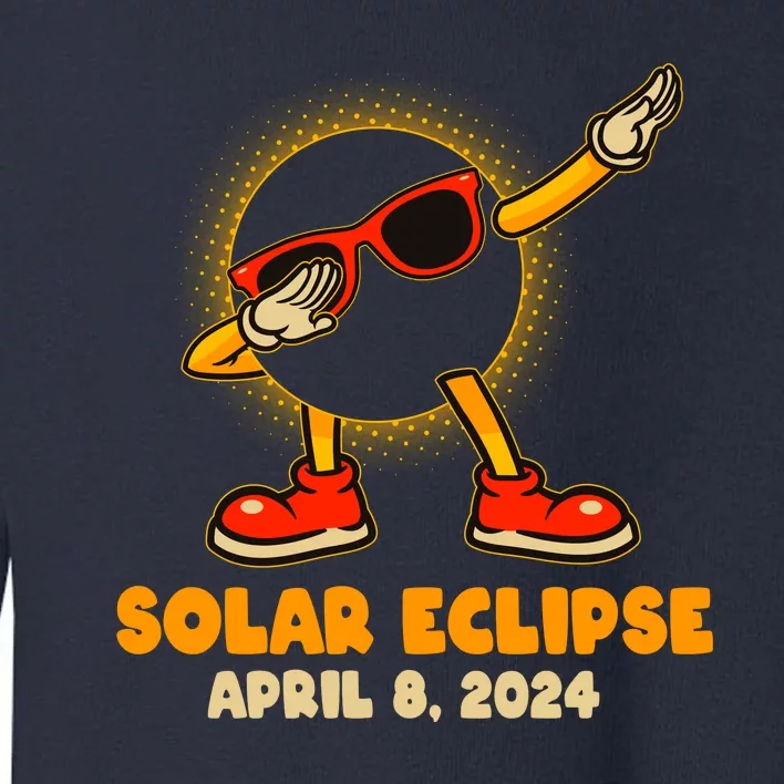 Solar Eclipse April 8 2024 Dabbing Sun Toddler Sweatshirt