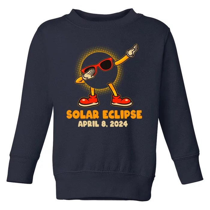 Solar Eclipse April 8 2024 Dabbing Sun Toddler Sweatshirt