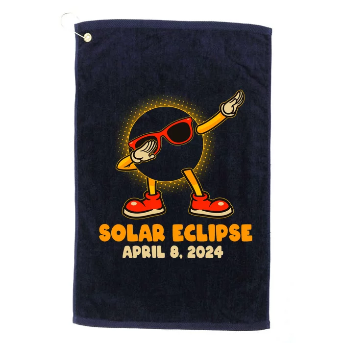 Solar Eclipse April 8 2024 Dabbing Sun Platinum Collection Golf Towel