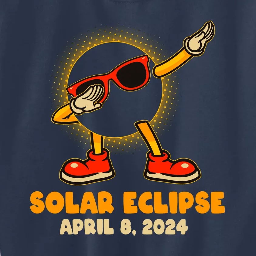 Solar Eclipse April 8 2024 Dabbing Sun Kids Sweatshirt