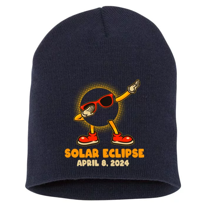 Solar Eclipse April 8 2024 Dabbing Sun Short Acrylic Beanie