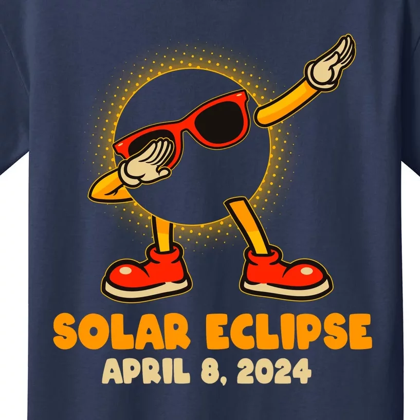 Solar Eclipse April 8 2024 Dabbing Sun Kids T-Shirt