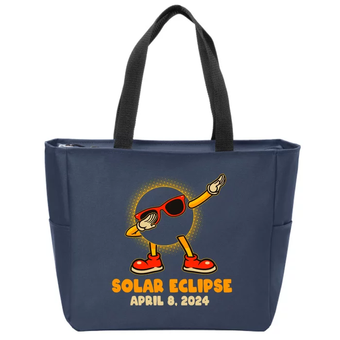 Solar Eclipse April 8 2024 Dabbing Sun Zip Tote Bag