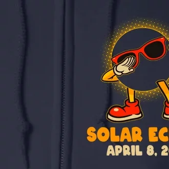 Solar Eclipse April 8 2024 Dabbing Sun Full Zip Hoodie