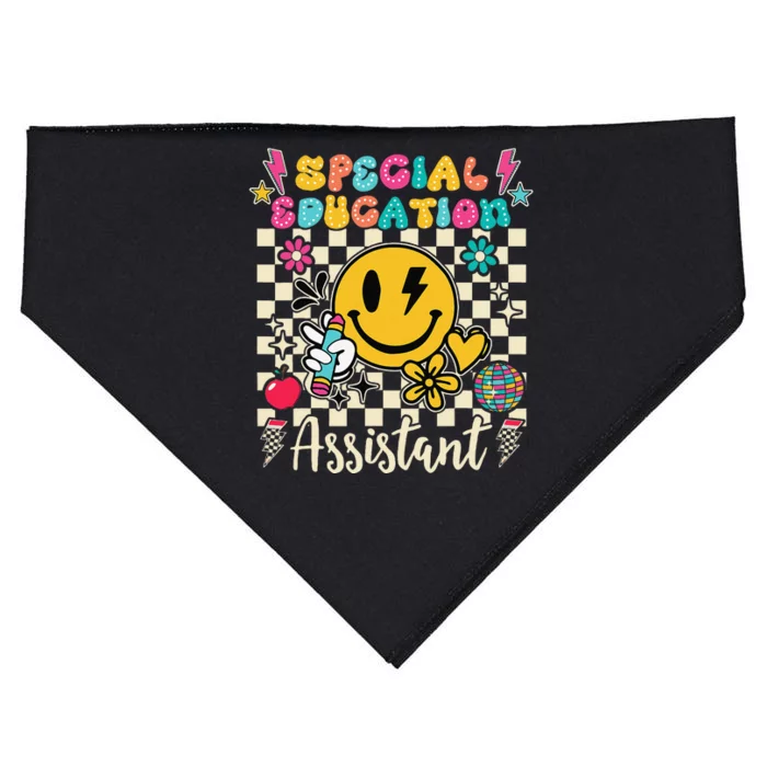 Special Education Assistant Teacher Groovy Back To School USA-Made Doggie Bandana